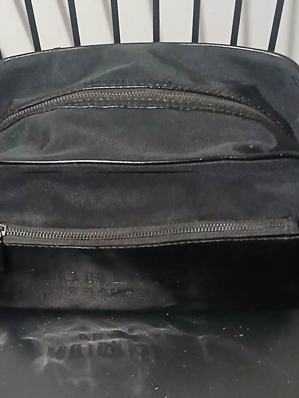 Burberry Black Canvas Travel Backpack with Front Zip Pocket